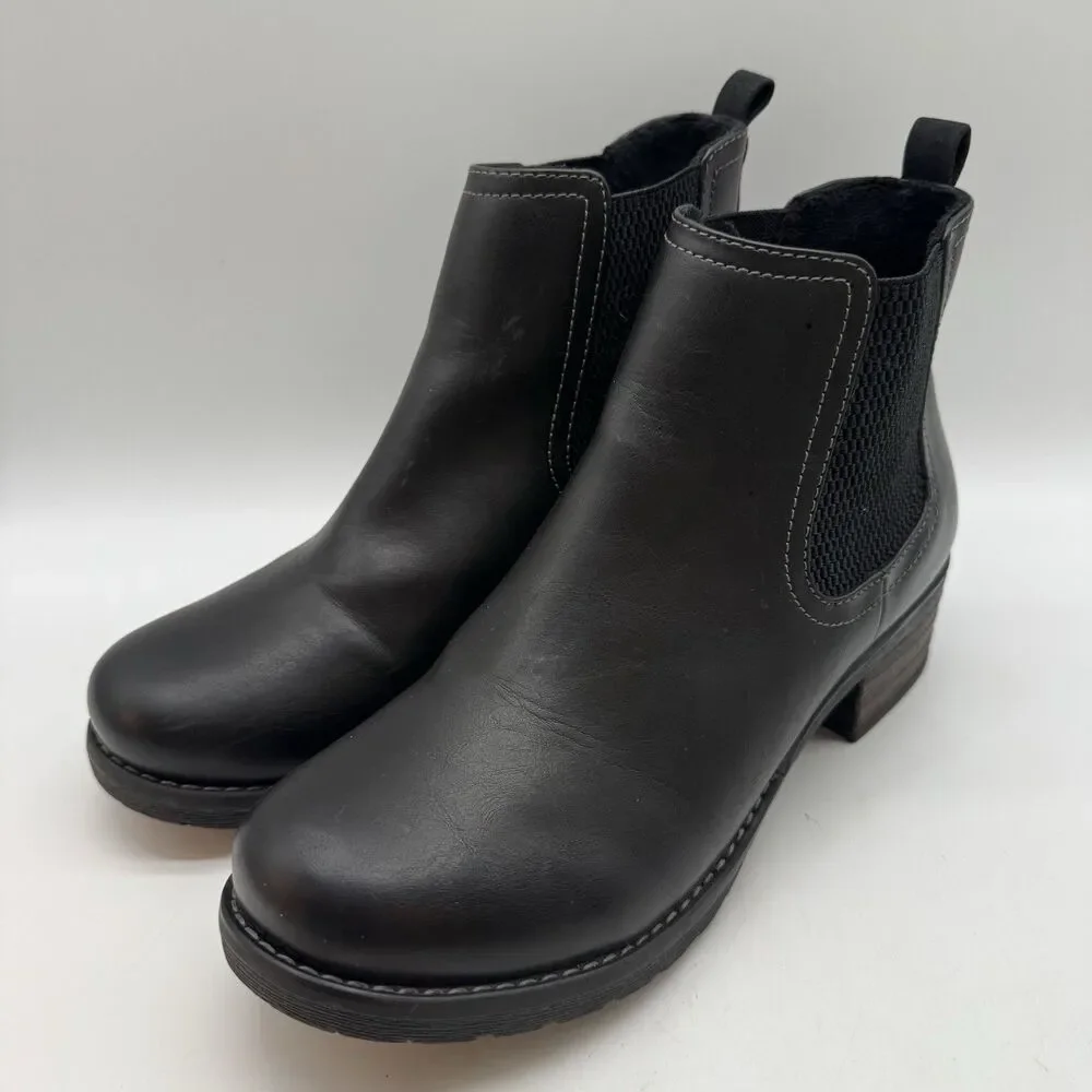 Eastland Jasmine Chelsea Boots Woman's 8.5W Black Faux Leather Chunky 2149-01